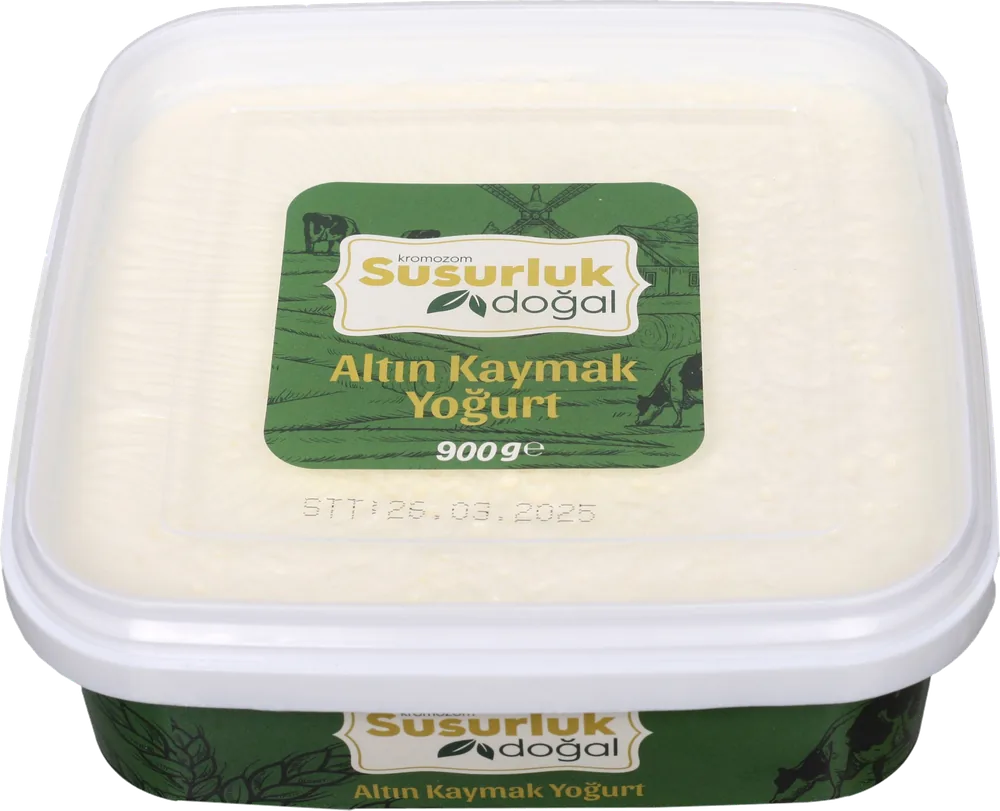 Kromozom Susurluk Altın Kaymak Yoğurt, 900 g kare kap